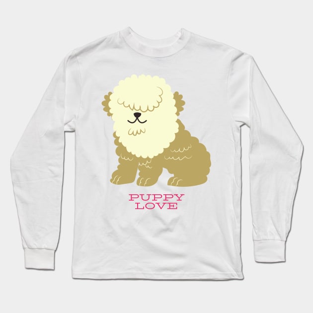 Valentine's Day Puppy Love Cute Gift for Dog Lovers Long Sleeve T-Shirt by nathalieaynie